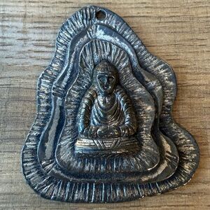 Vintage Metal Buddha Wall Hanging Spiritual Meditation Decor